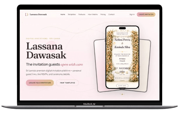 Lassana Dawasak desktop landing page